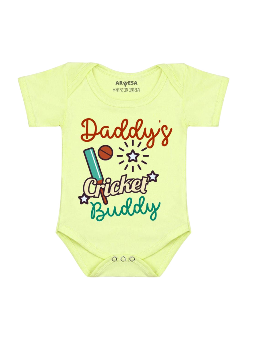 Arvesa Kids Daddy Cricket Buddy Printed Bodysuit