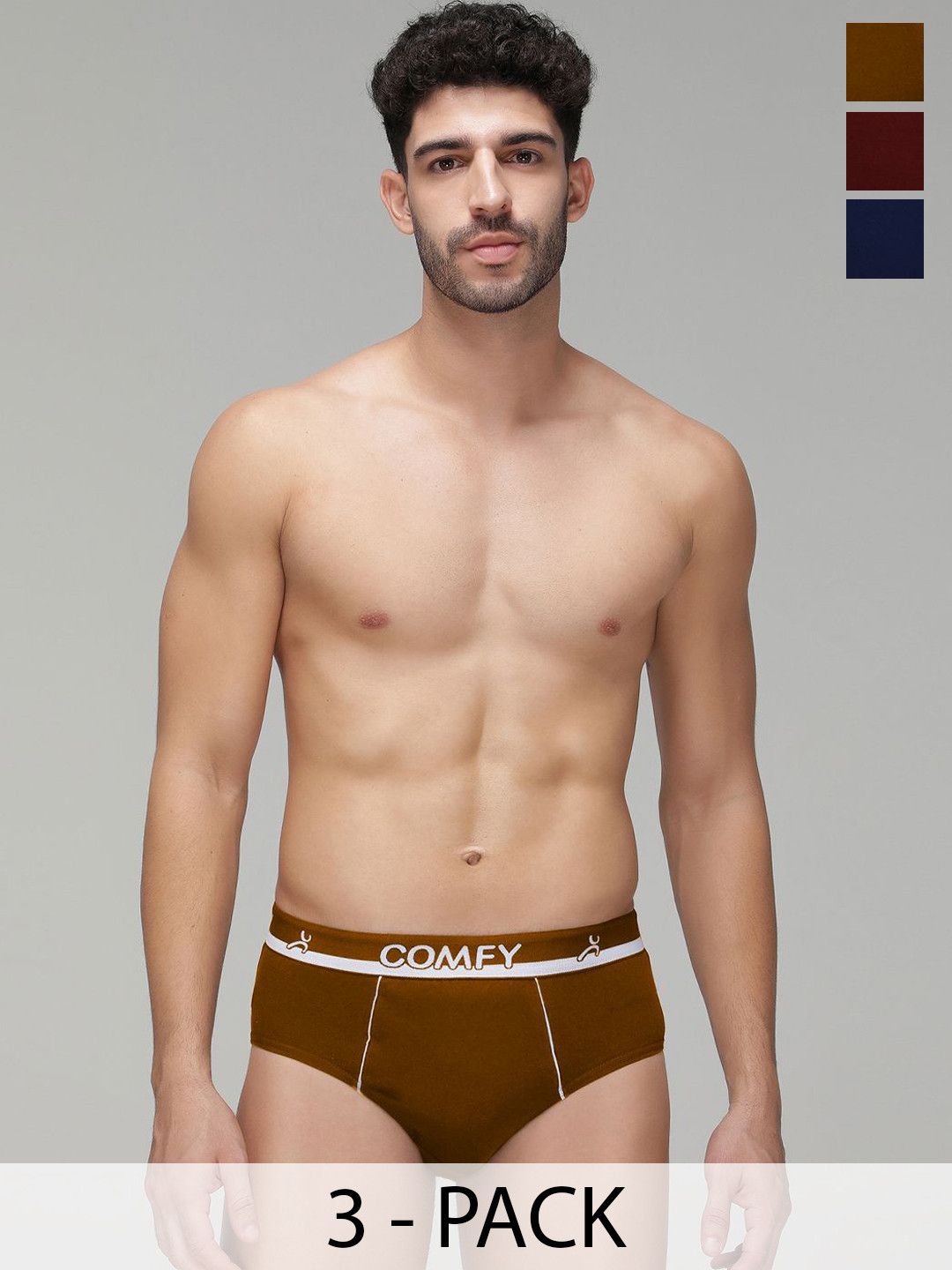 AMUL COMFY Pack Of 3 Assorted Briefs AC-CBRIOE-ASST-XS-3PC