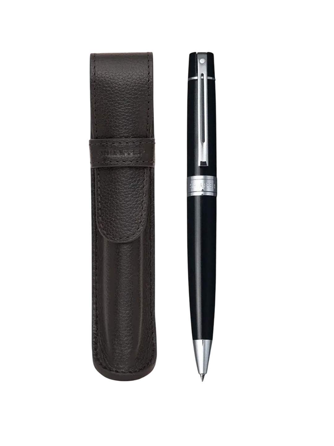 Sheaffer Black with Chrome Trim Ballpoint Pen With Pen Pouch Giftset