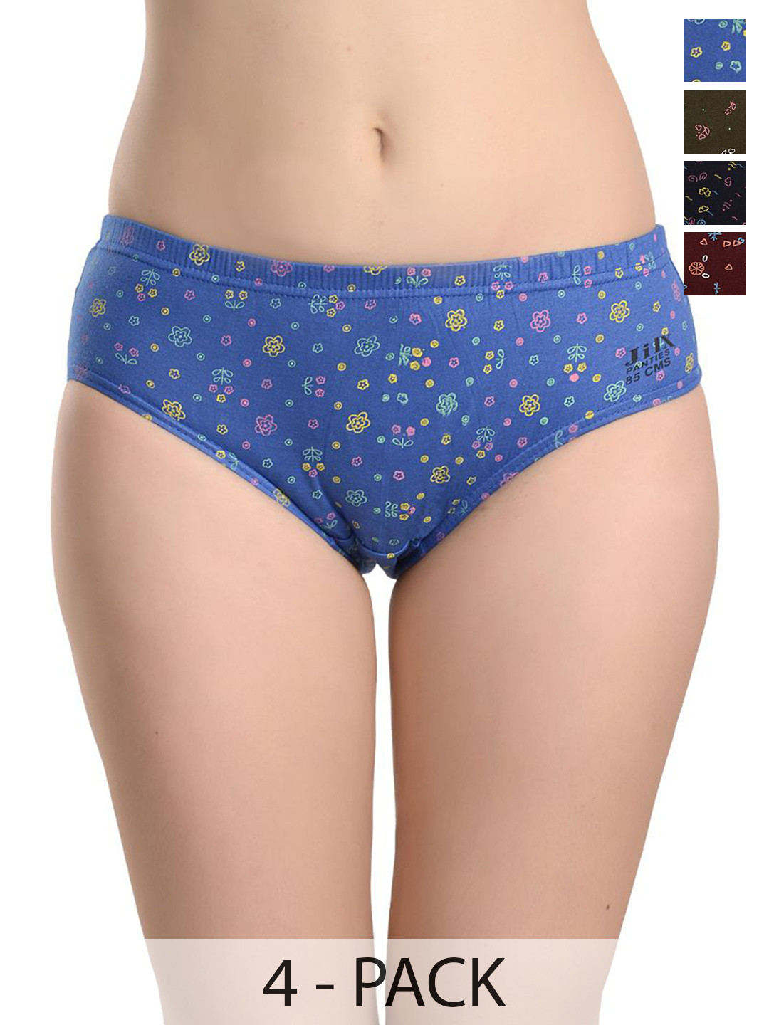 JIL X Pack Of 4 Printed Cotton Basic Briefs MY-JILX-PRINT-IE-4PC