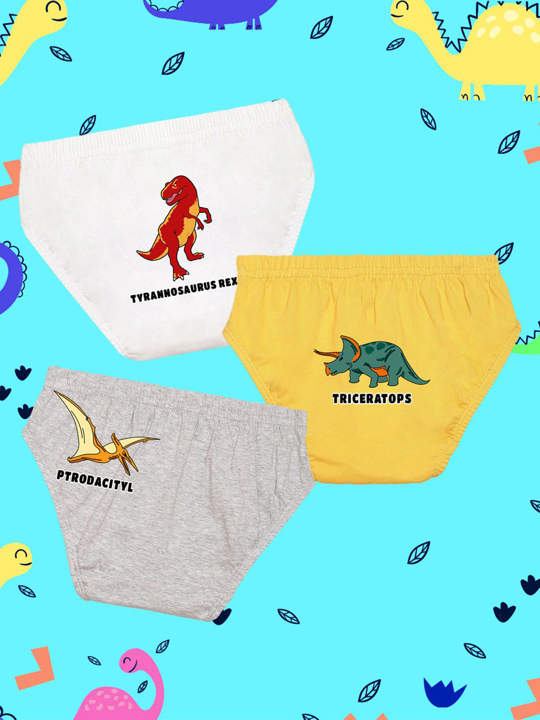 NUSYL Boys Pack Of 3 Printed Mid Rise Basic Briefs