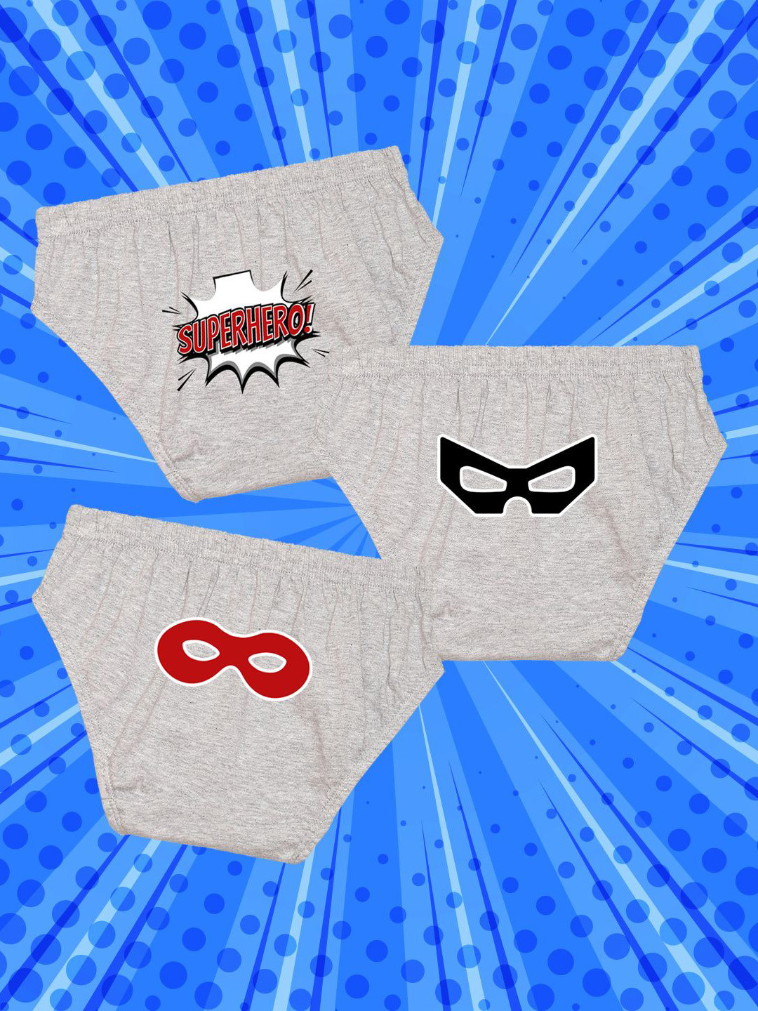 NUSYL Boys Pack Of 3 Printed Mid Rise Basic Briefs - NUBCBRFPO3.0166