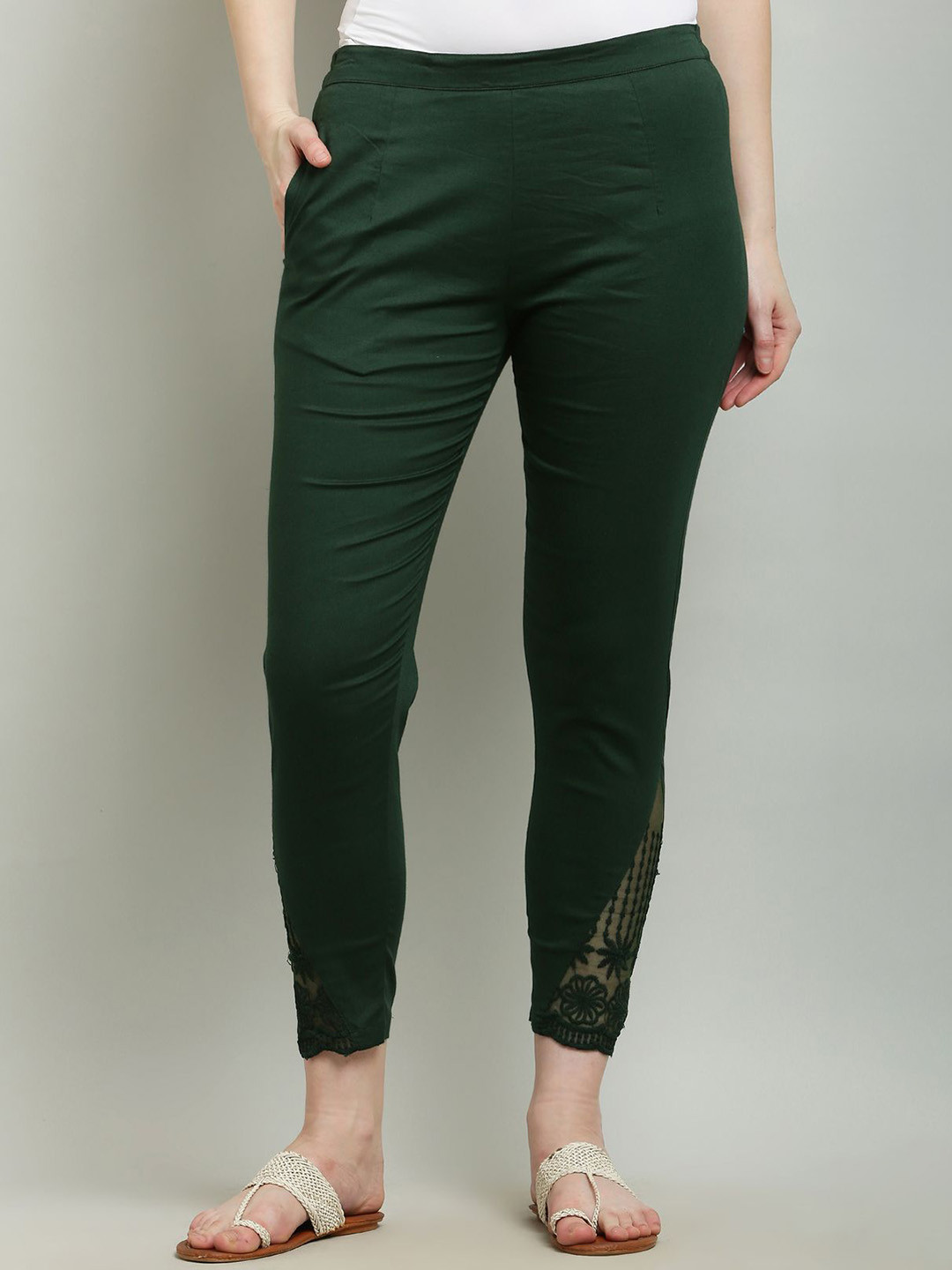 Sellingsea Women Trousers with Lace Work