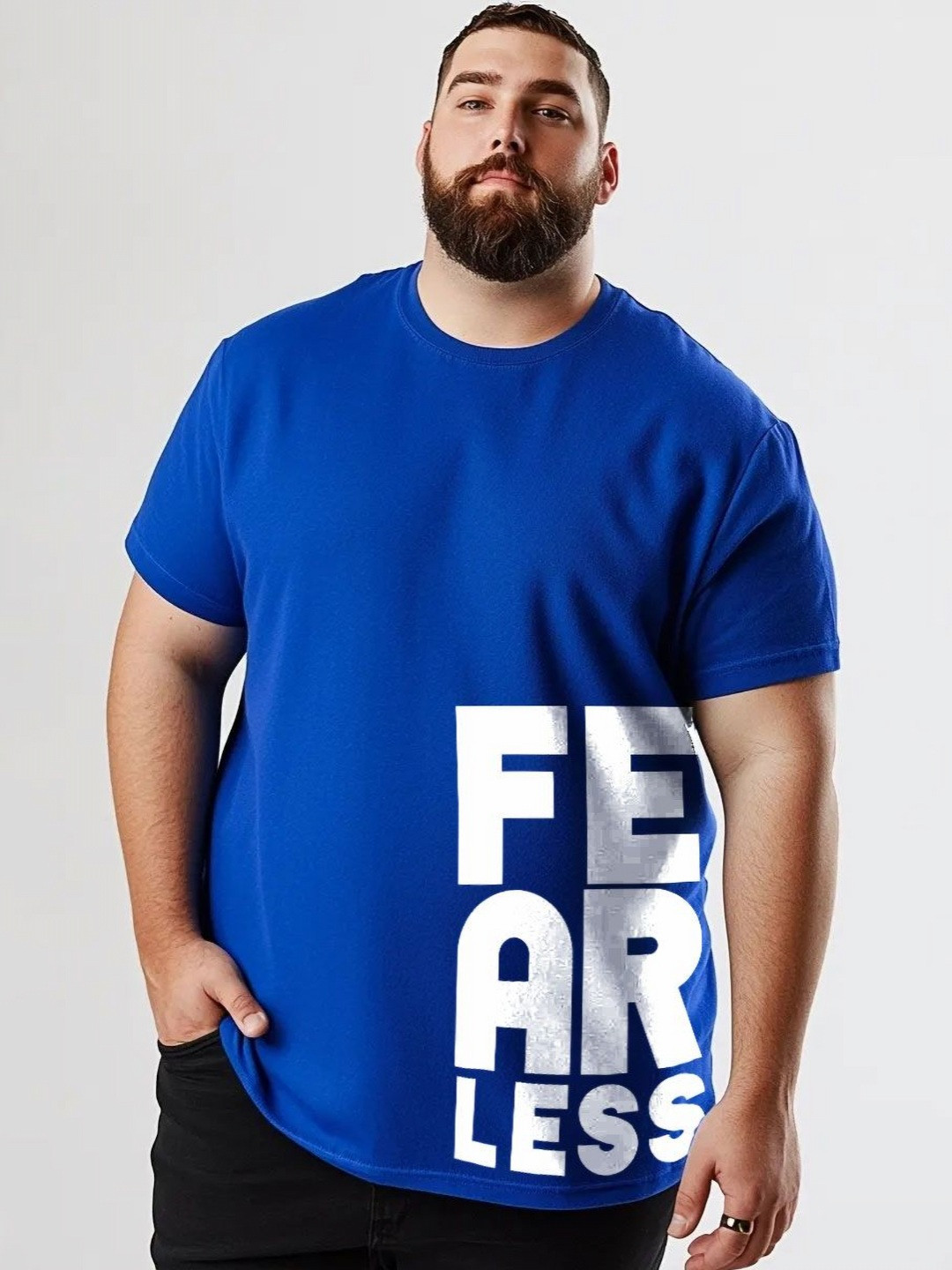 Toodle Plus Men Plus Size Cotton Printed T-shirt