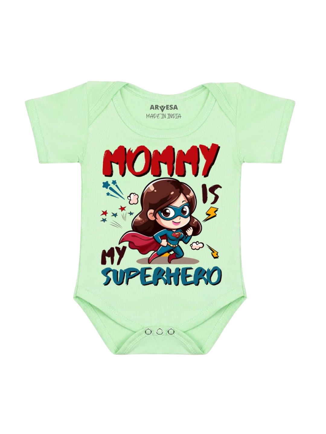 Arvesa Kids Mommy Is My Superhero Printed Bodysuit