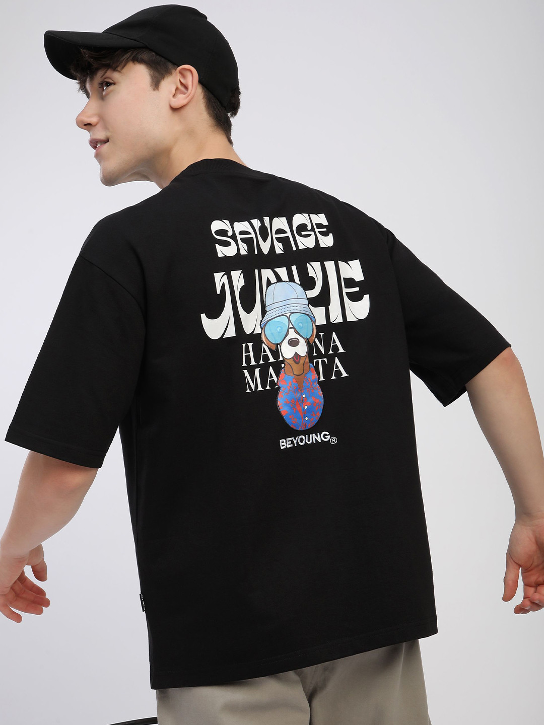 Beyoung Men Printed Applique T-shirt