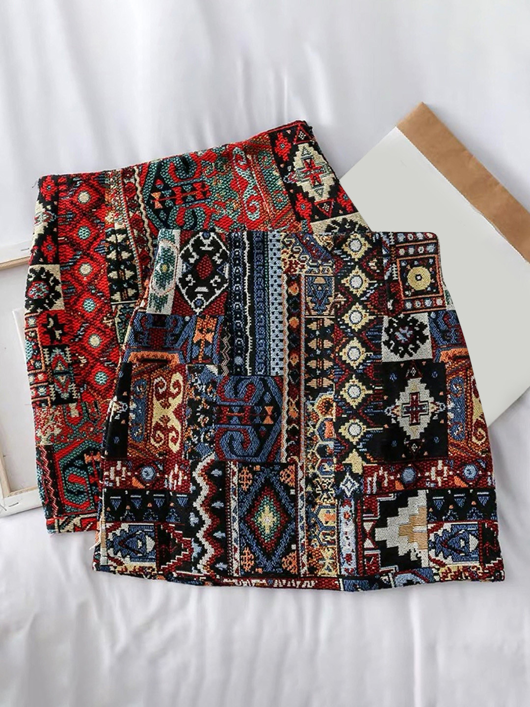 Miss Mosa By Akanksha  Vintage Tesla Embroidered Skirt