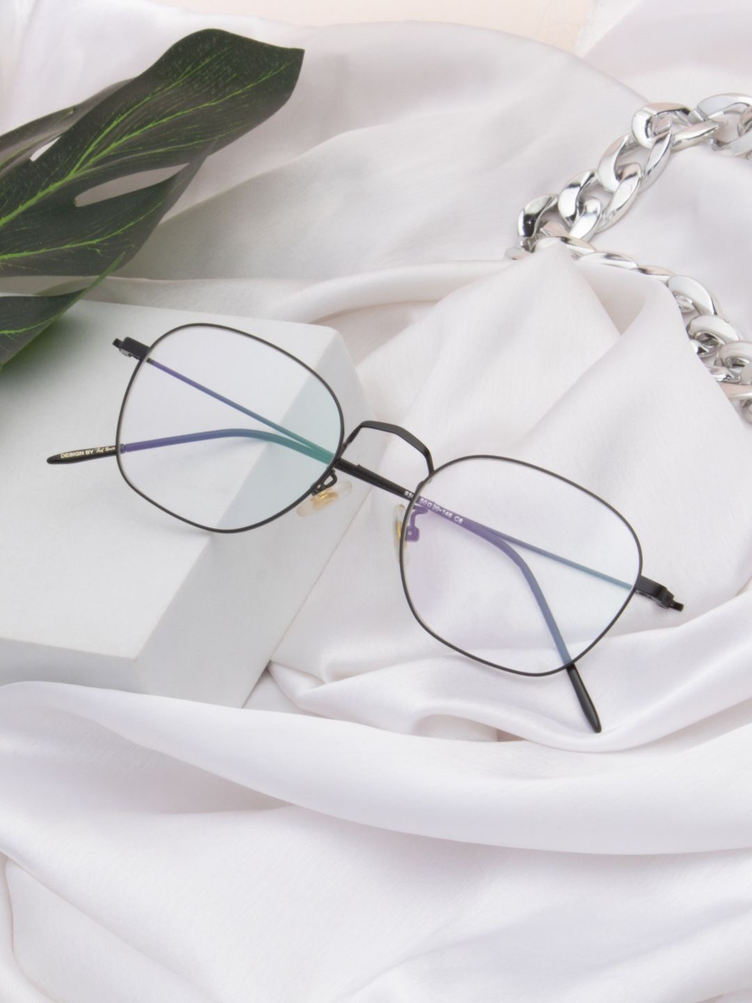 Ted Smith Unisex Black Metal Full Rim Square Frames