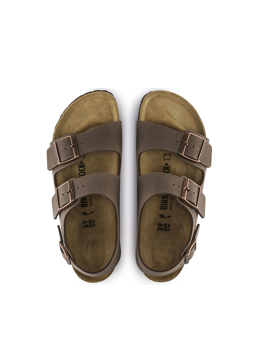 Birkenstock Milano Birko-Flor Birkibuc mocca Narrow Width Back Strap Sandals