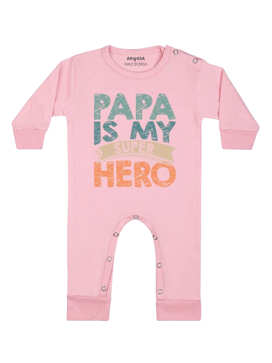 Arvesa Kids Papa Is My Super Hero Printed Baby Romper