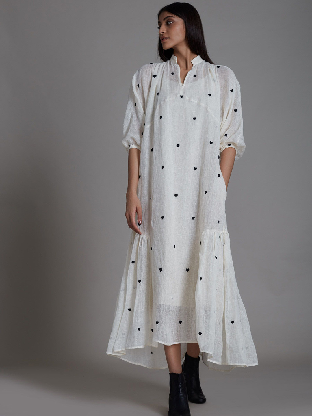 MATI Striped Linen Shirt Midi Dress