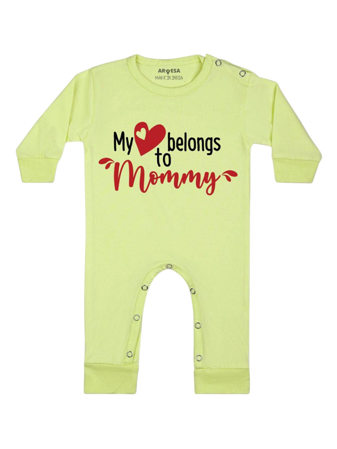 Arvesa Kids My Heart Beling To Mommy Printed Baby Romper