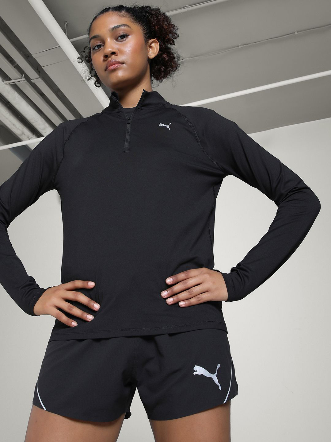 Puma Run Velocity Cloudspun  Brand Logo Printed Long Sleeve Running Top