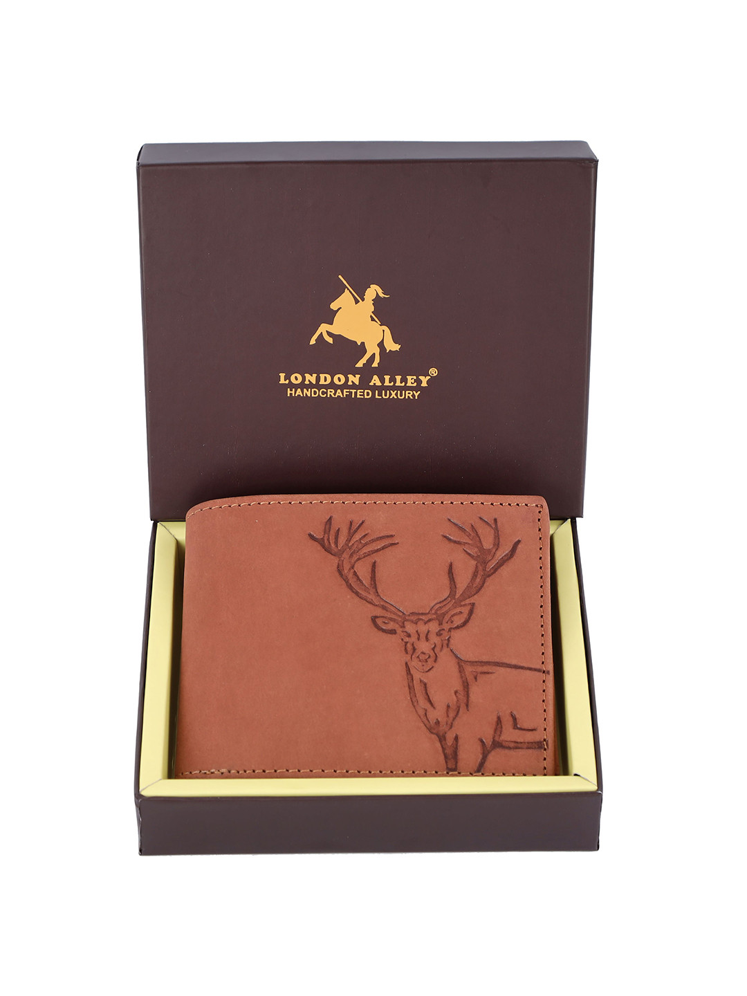 LONDON ALLEY Men Textured Leather Two Fold Wallet