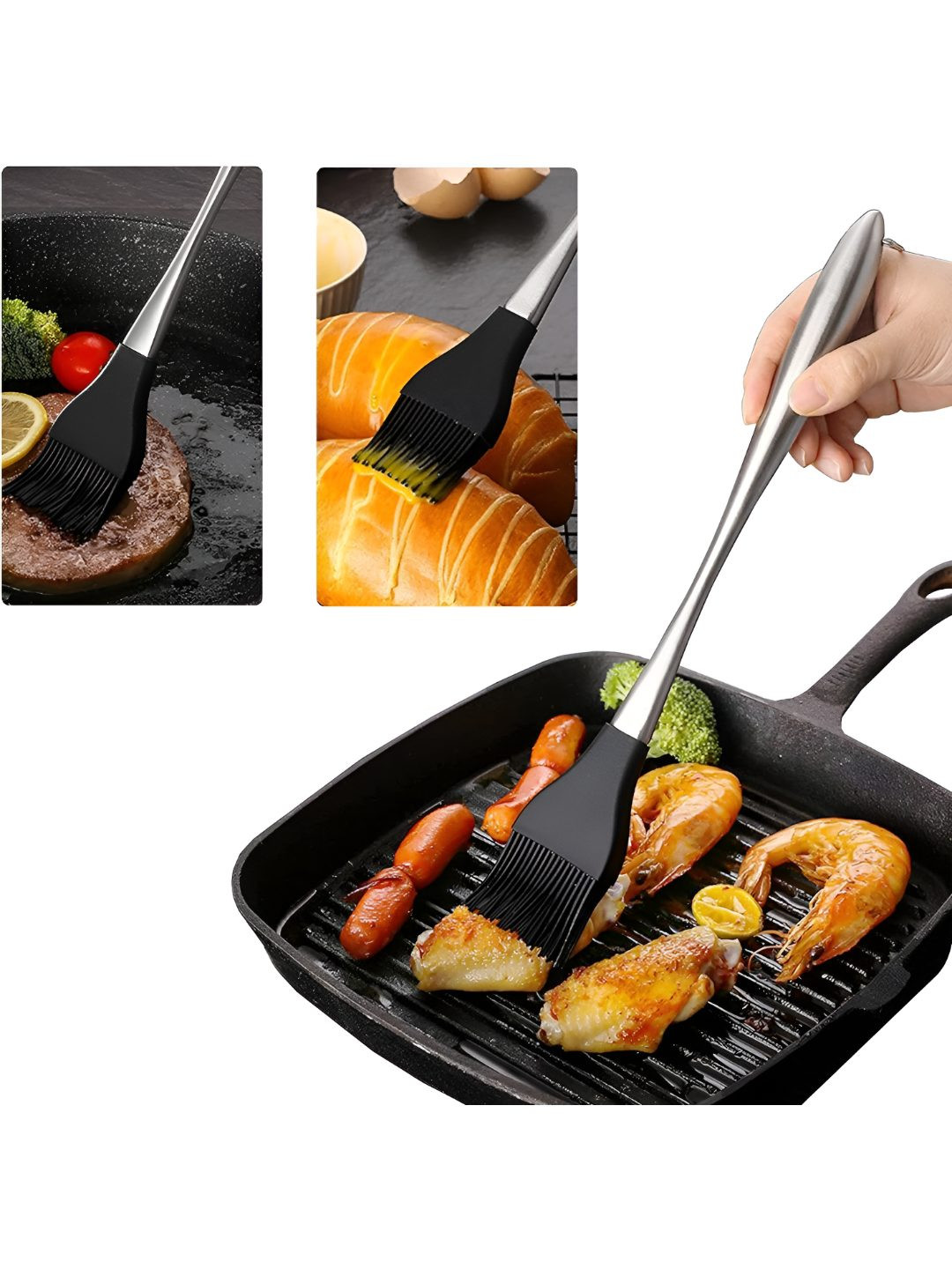 Baskety Black Stainless Steel Pastry Brush Kitchen Tools