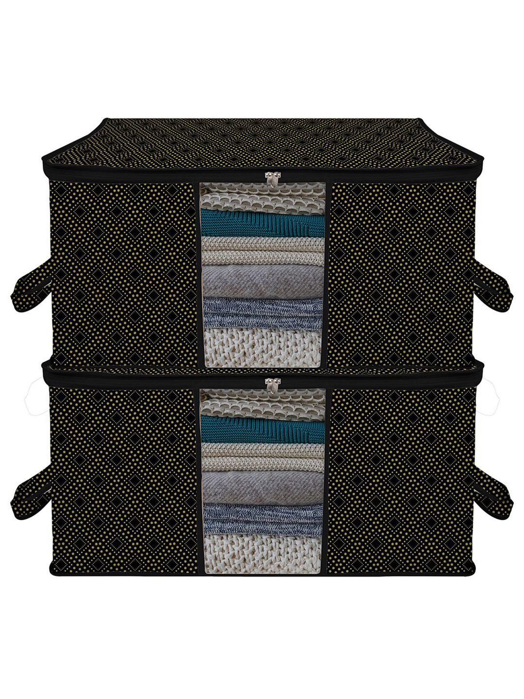 Kuber Industries Black 2 Pieces Regular Multi-Utility Organisers