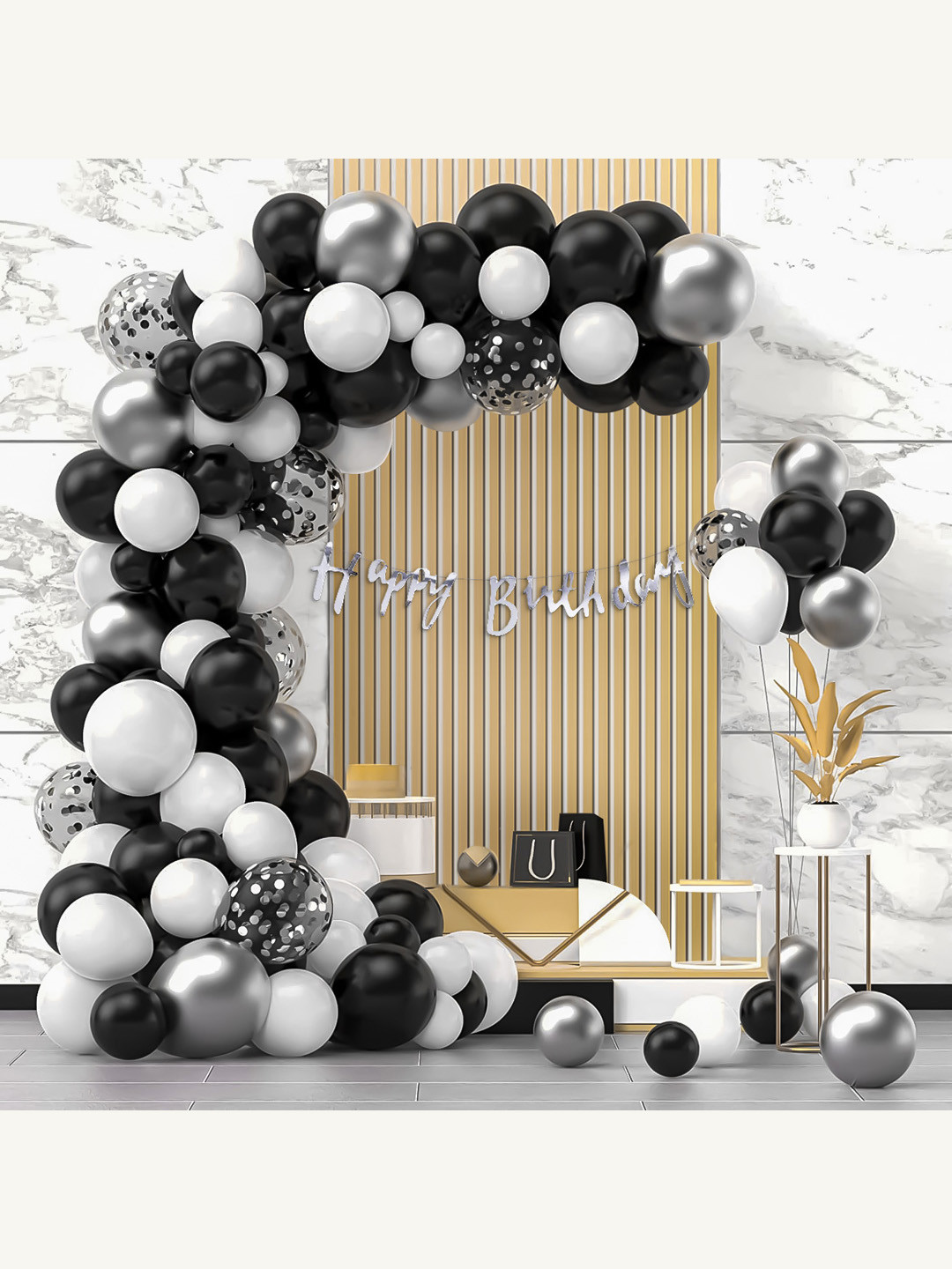 Special You Men 65 Pcs Black & White Theme Birthday Decor