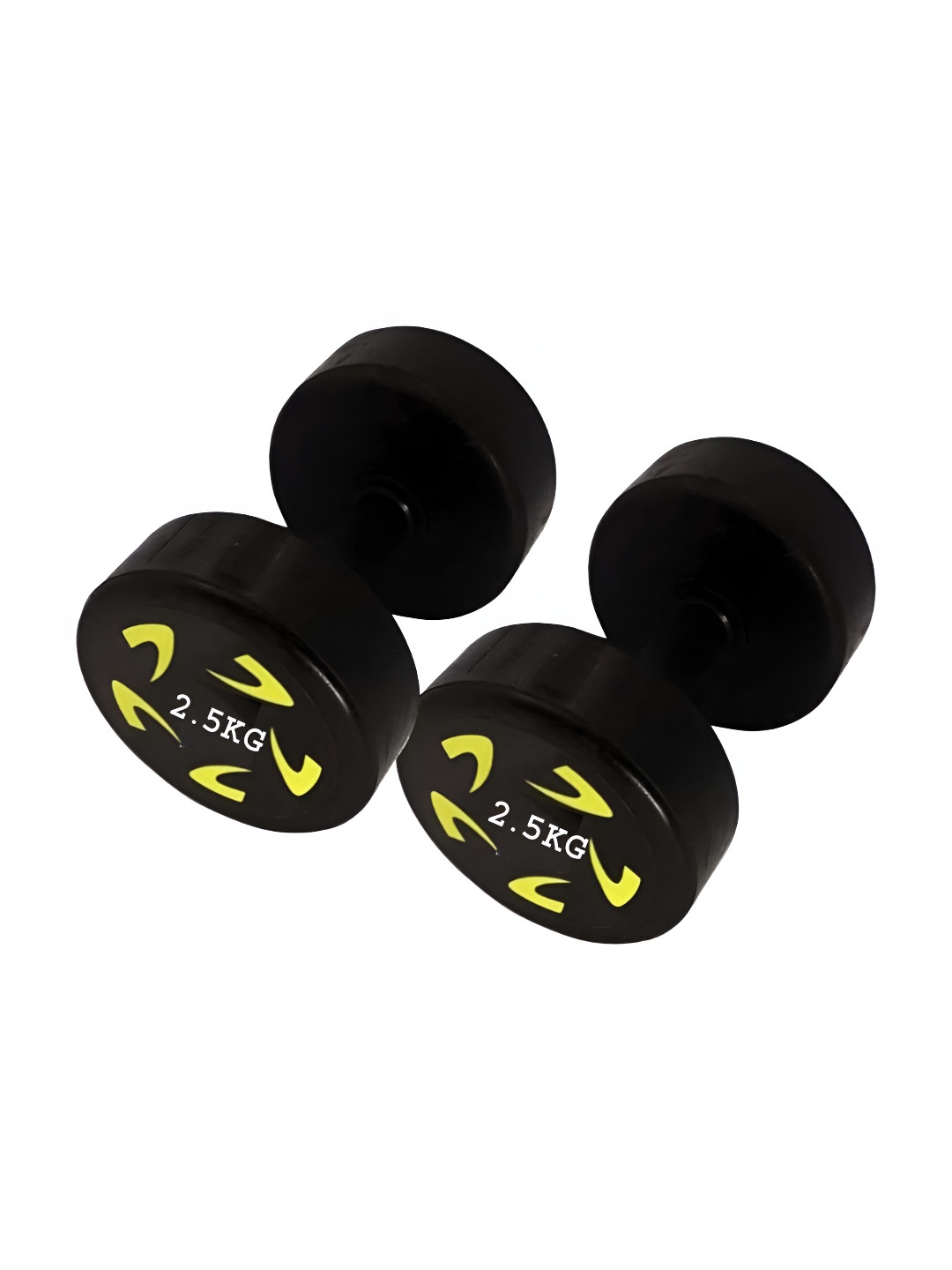 HackerX 2 Pieces Round Rubber Fixed Weight Dumbbells - 2.5 kg Each