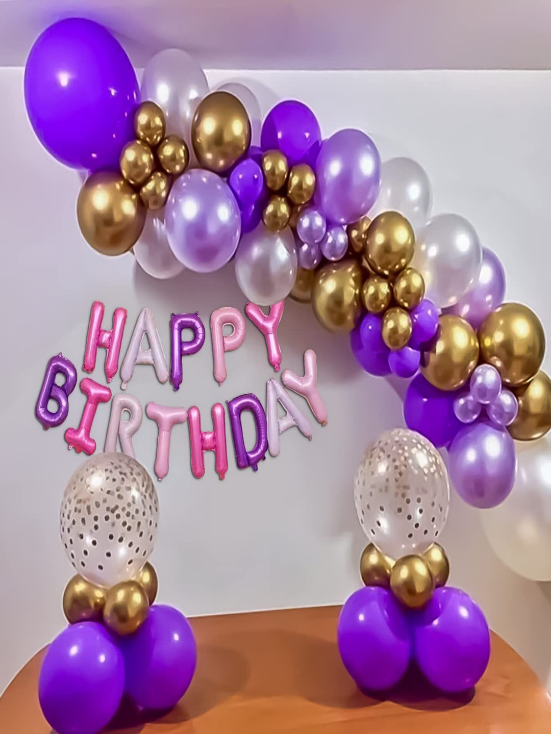 Special You 50-Pcs Rose & Purple Foil Balloons Birthday Decors
