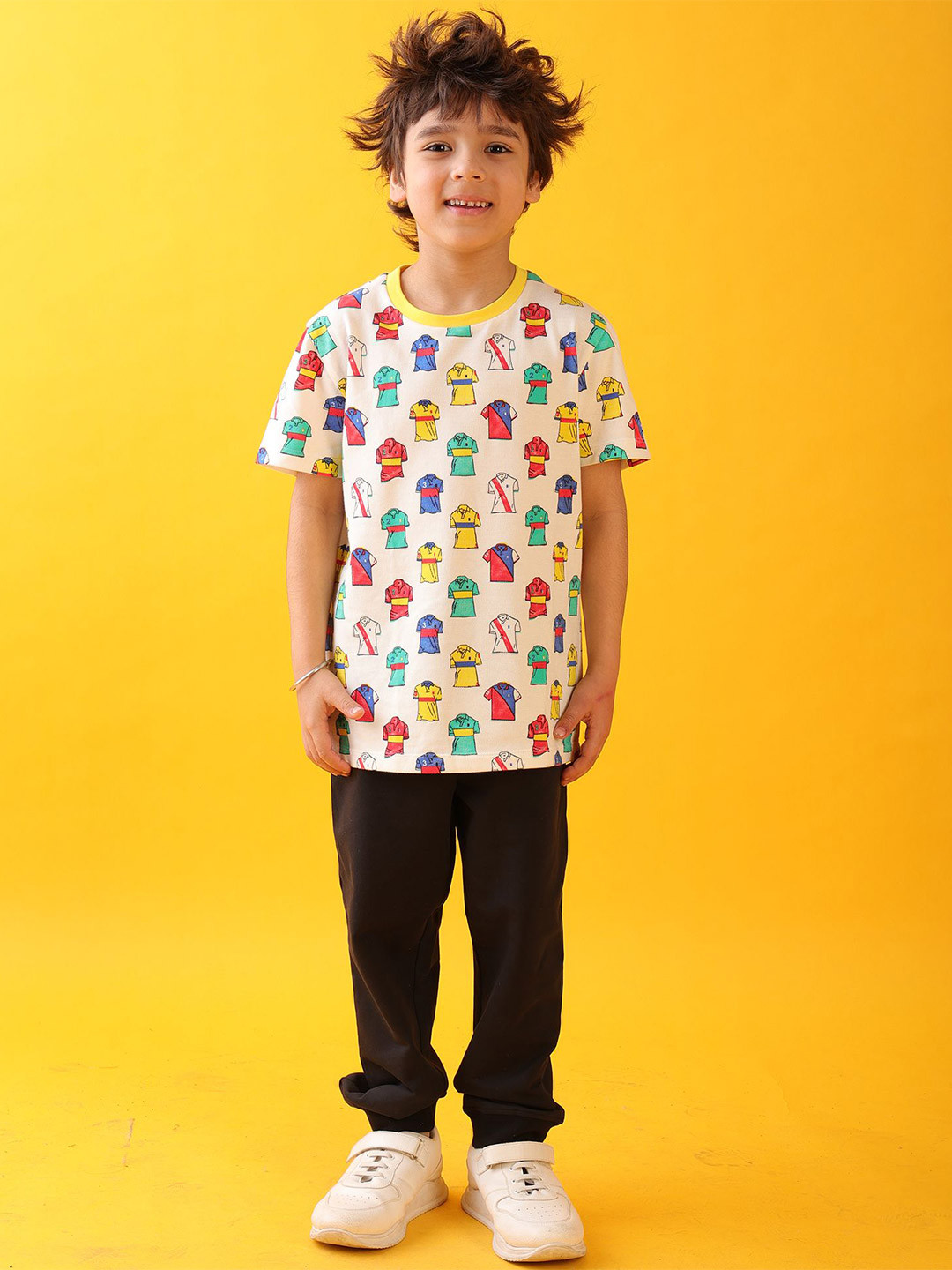 Anthrilo kids Boys Polo Printed Summer T-Shirt Jogger Clothing Set