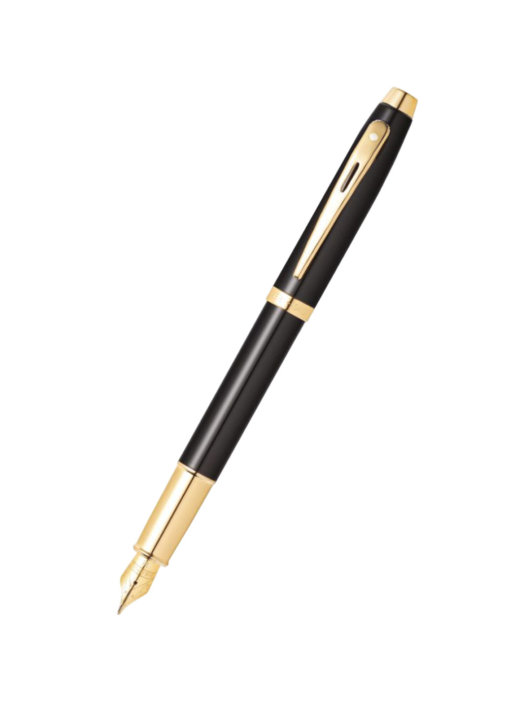 Sheaffer Unisex Black with Gold Trim Fine Nib Fountain Pen WP33091