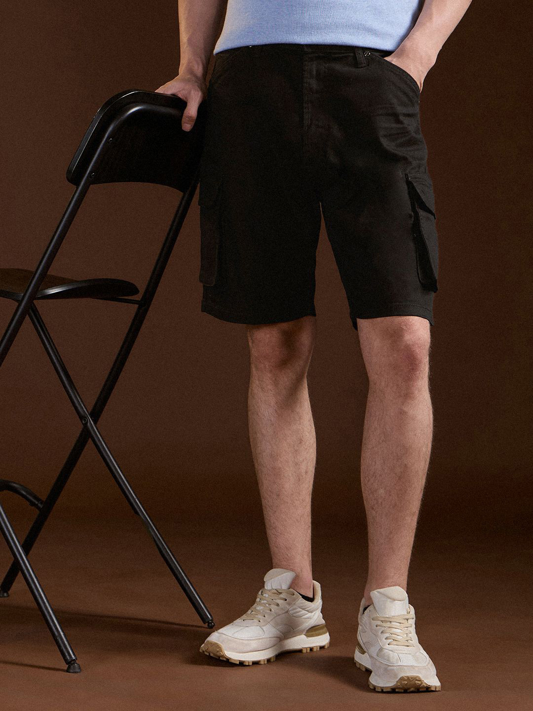 THE BEAR HOUSE Men Cotton Solid Denim Loose Fit Shorts
