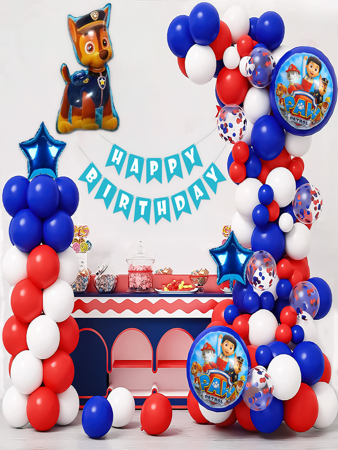 SPECIAL YOU 68 Pcs  Red and Blue Birthday Festive Decor