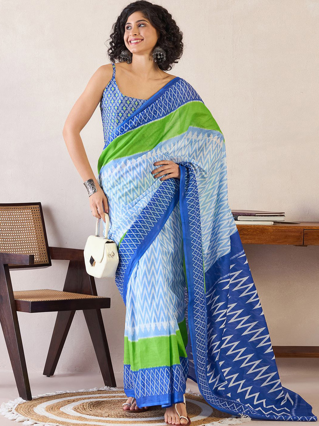 Anouk Rustic Ready to Wear Ikat Saree