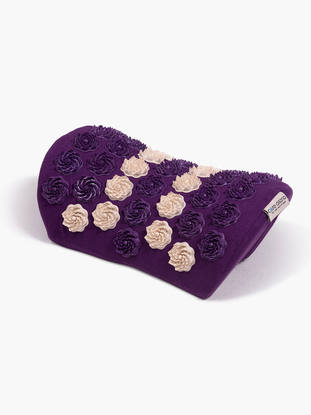 Core Asana Purple Floral Cotton Medium Memory Foam Therapedic Pillow-11.5 x 17.8 x 28 cm