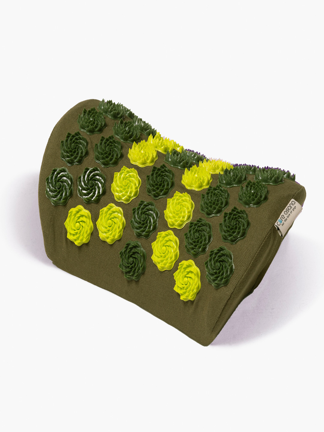 Core Asana Green Floral Cotton Medium Memory Foam Therapedic Pillow-11.4 x 27.9 x 17.8 cm