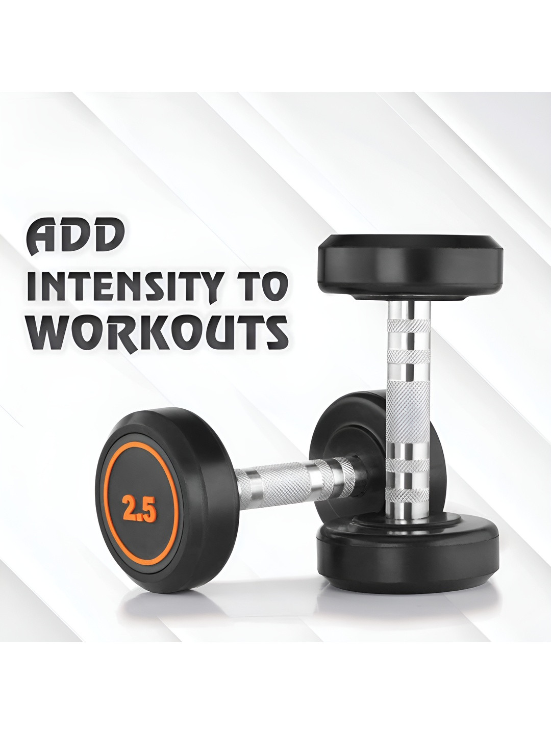 HackerX 2-Pcs Rubber Coated Round Dumbbells - 2.5 kg Each