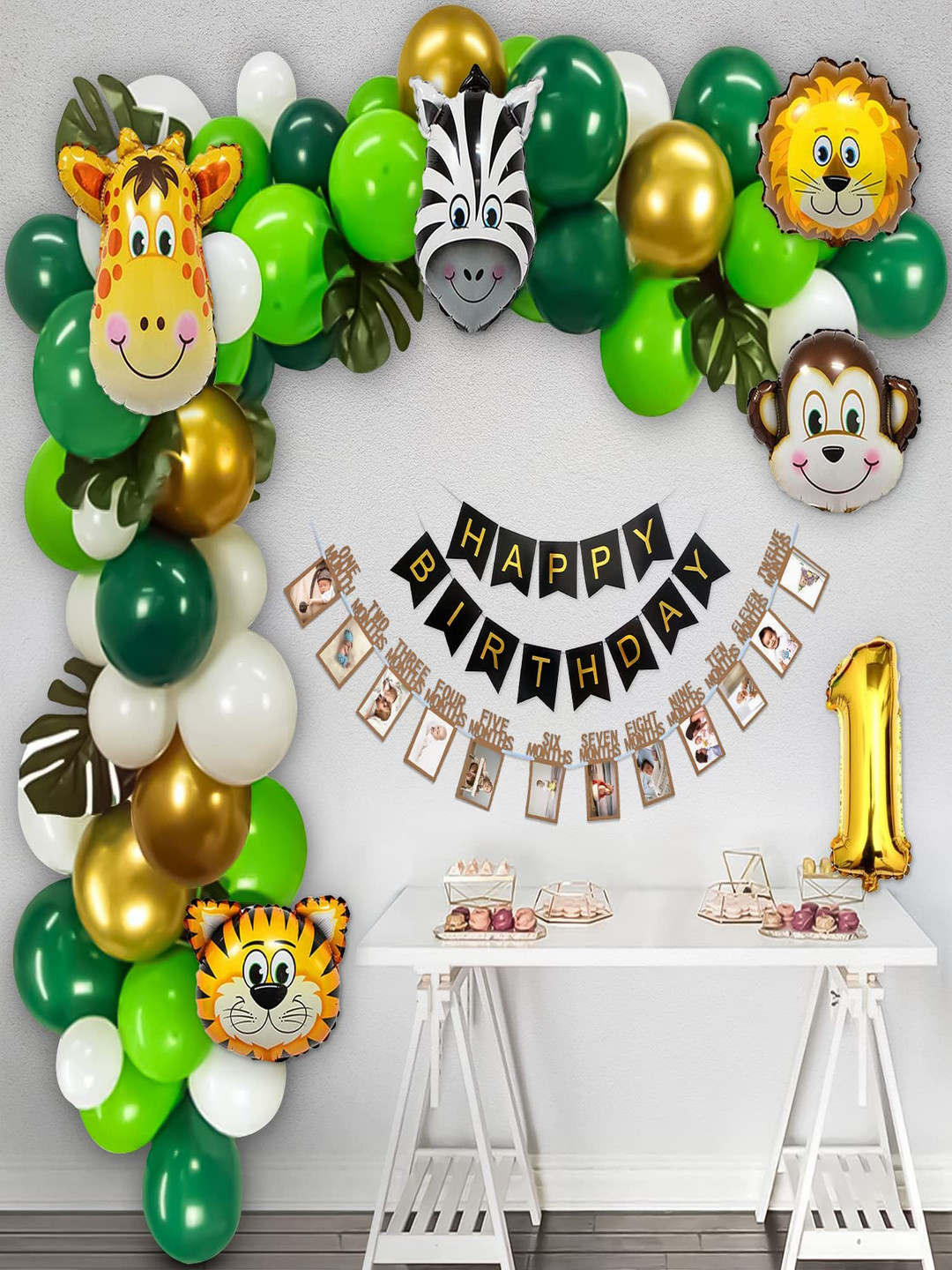 Special You 68 Pcs Green & Yellow Birthday Decorations
