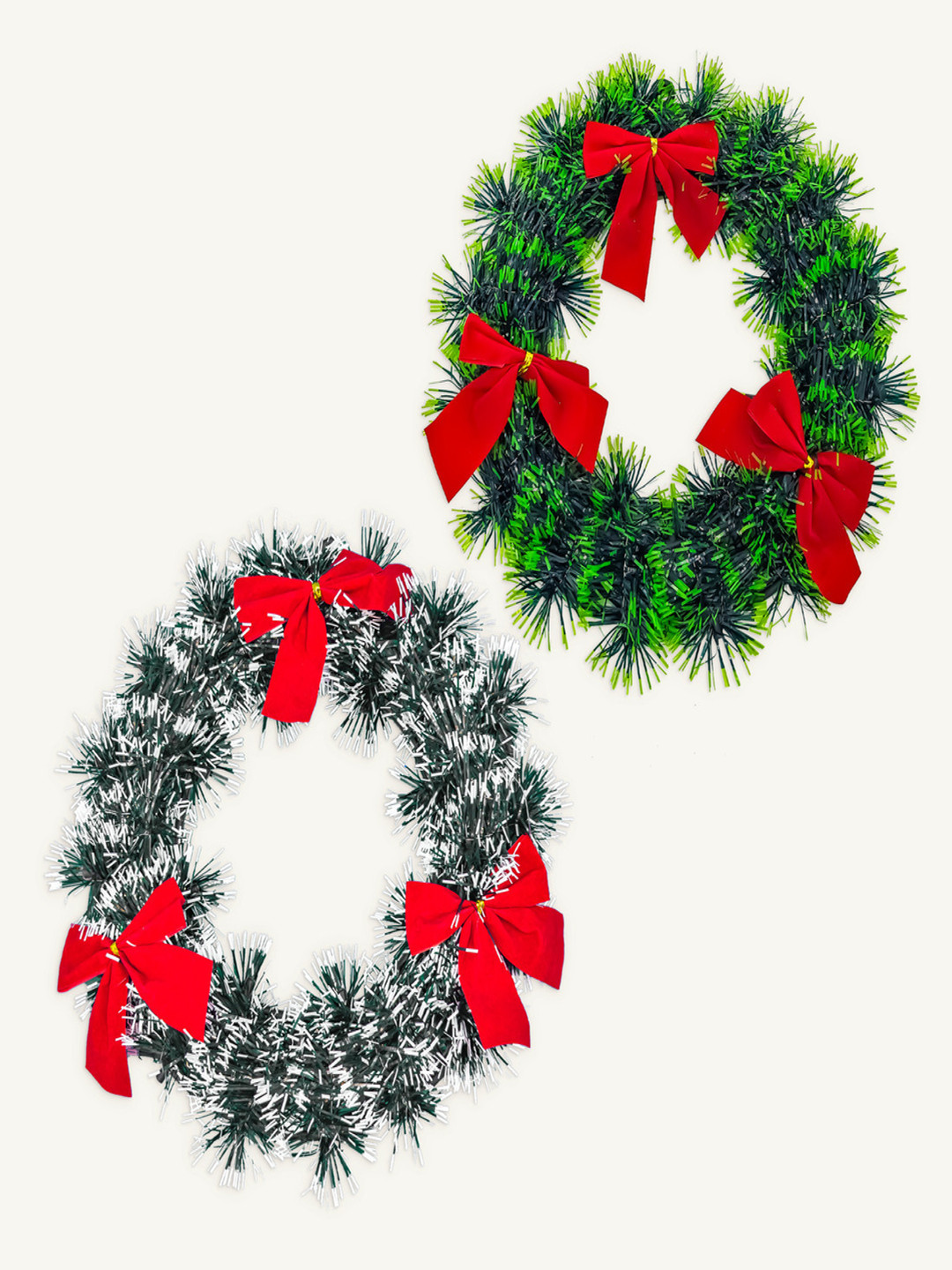 Special You 2-Pcs Green & Black Wreath Festive Decor