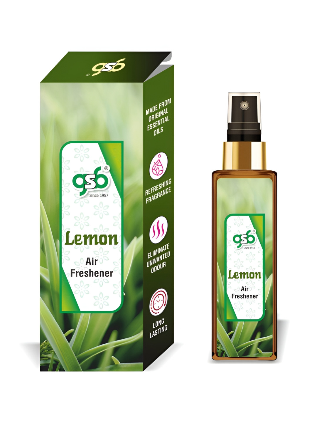 GSB Lemon Green And White Long Lasting Natural Air Freshener-100 ml