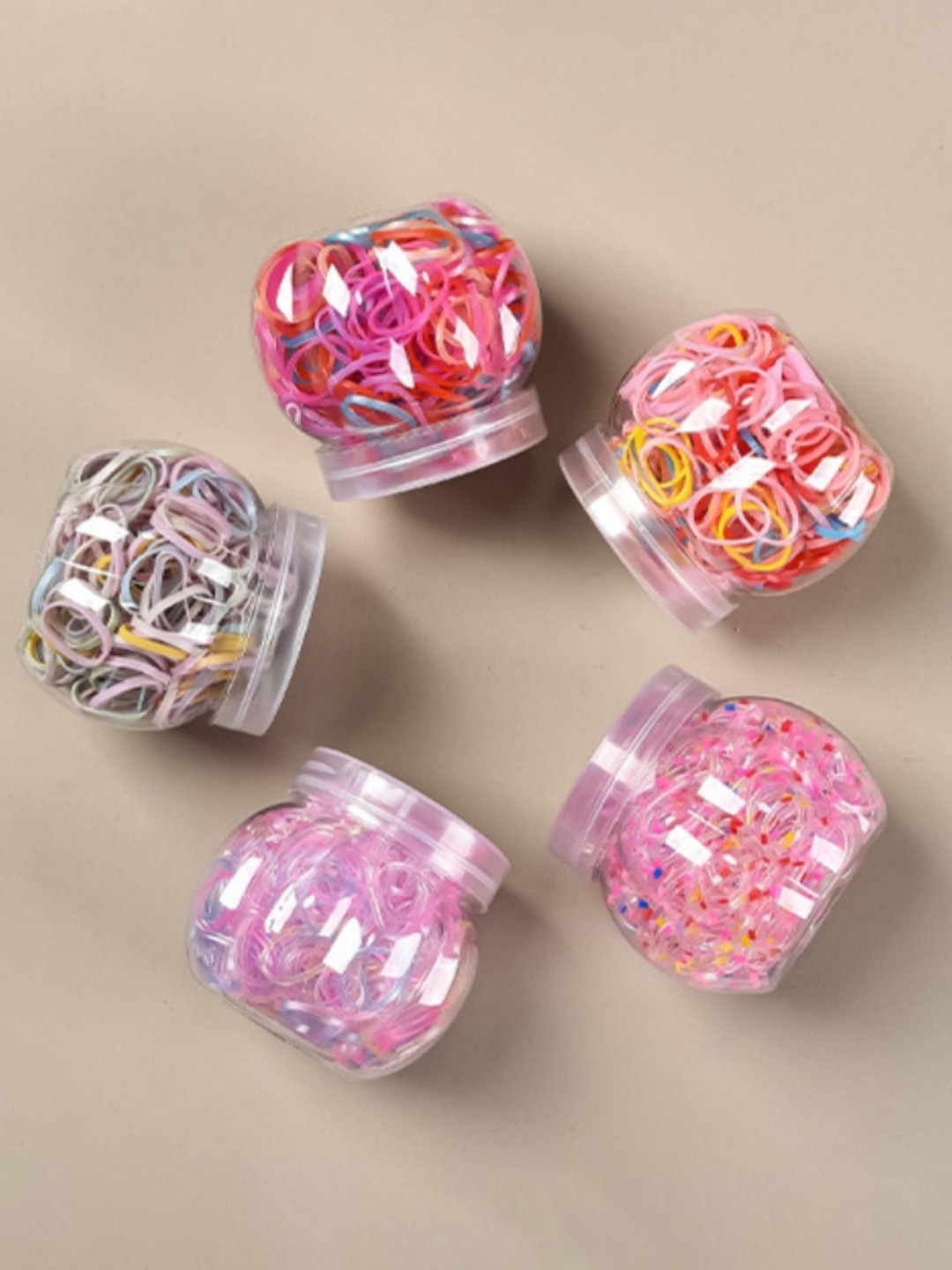 LYTIX Girls Set Of 5 Boxes 1500pcs Durable Ponytail Hair Ties  Elastics Hair Ties