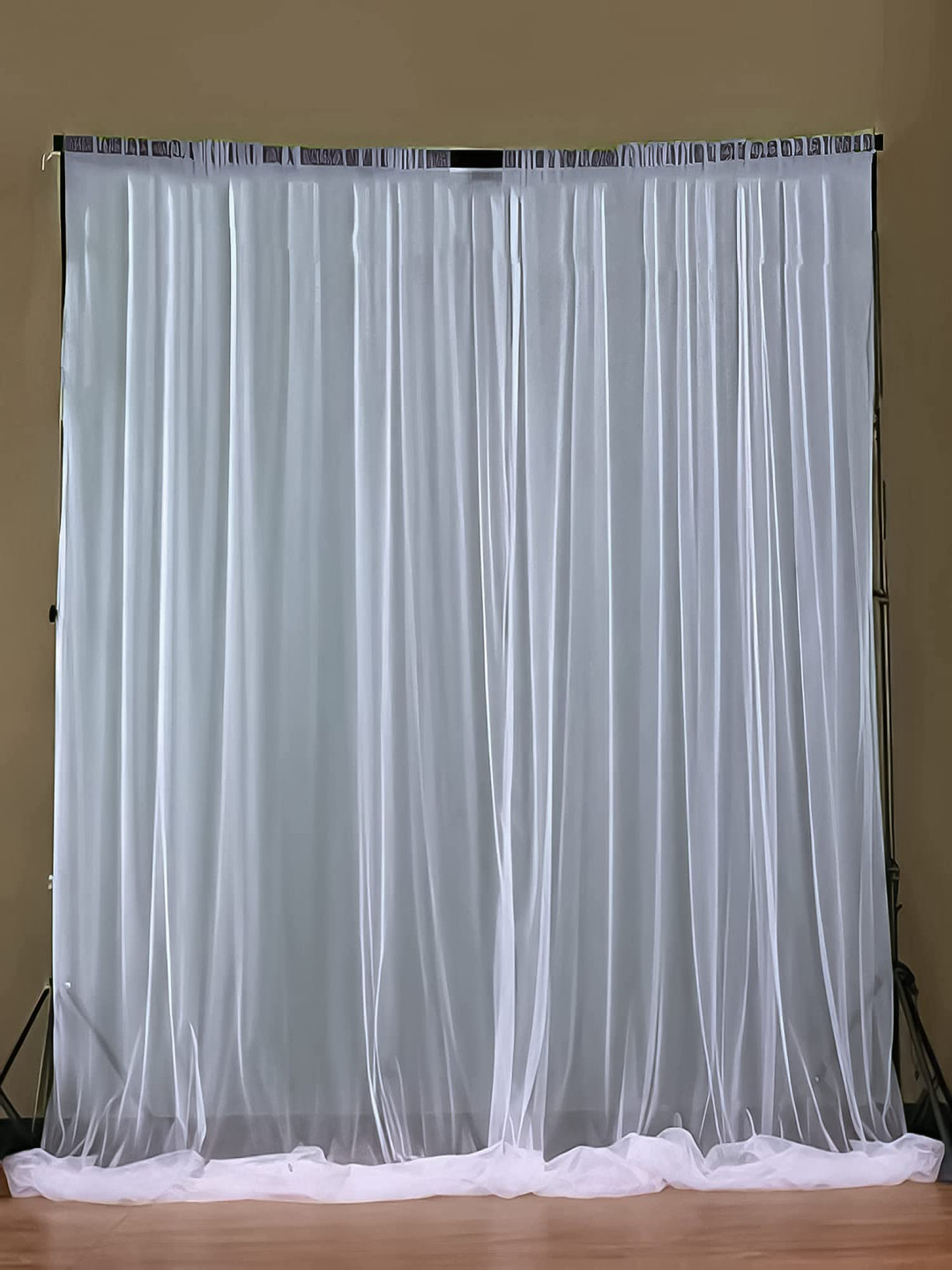 Special You White 3 Pcs Net Backdrop Curtain Festive Decor