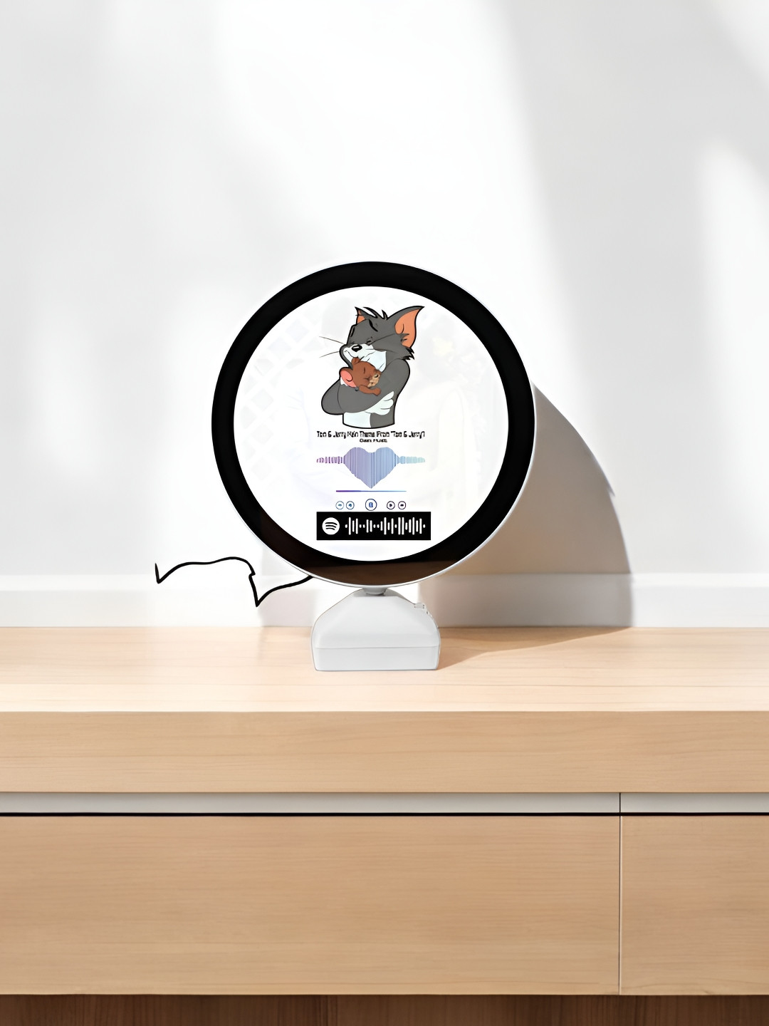 Anikmart White And Black Table Spotify Photo Frames