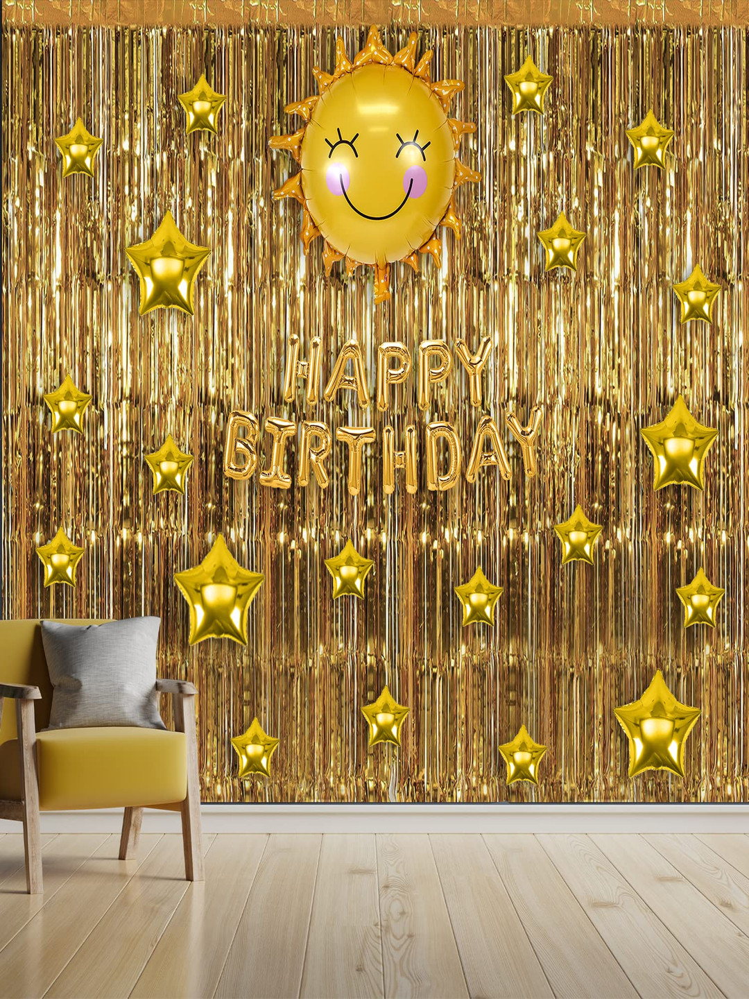 Special You 12 -Pcs Yellow Foil Balloon Happy Birthday Dcor