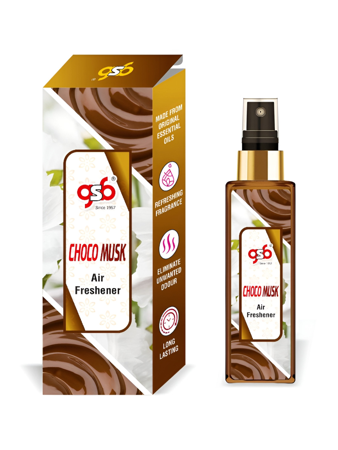 GSB Chocomusk Brown And White Long Lasting Natural Air Freshener-100 ml