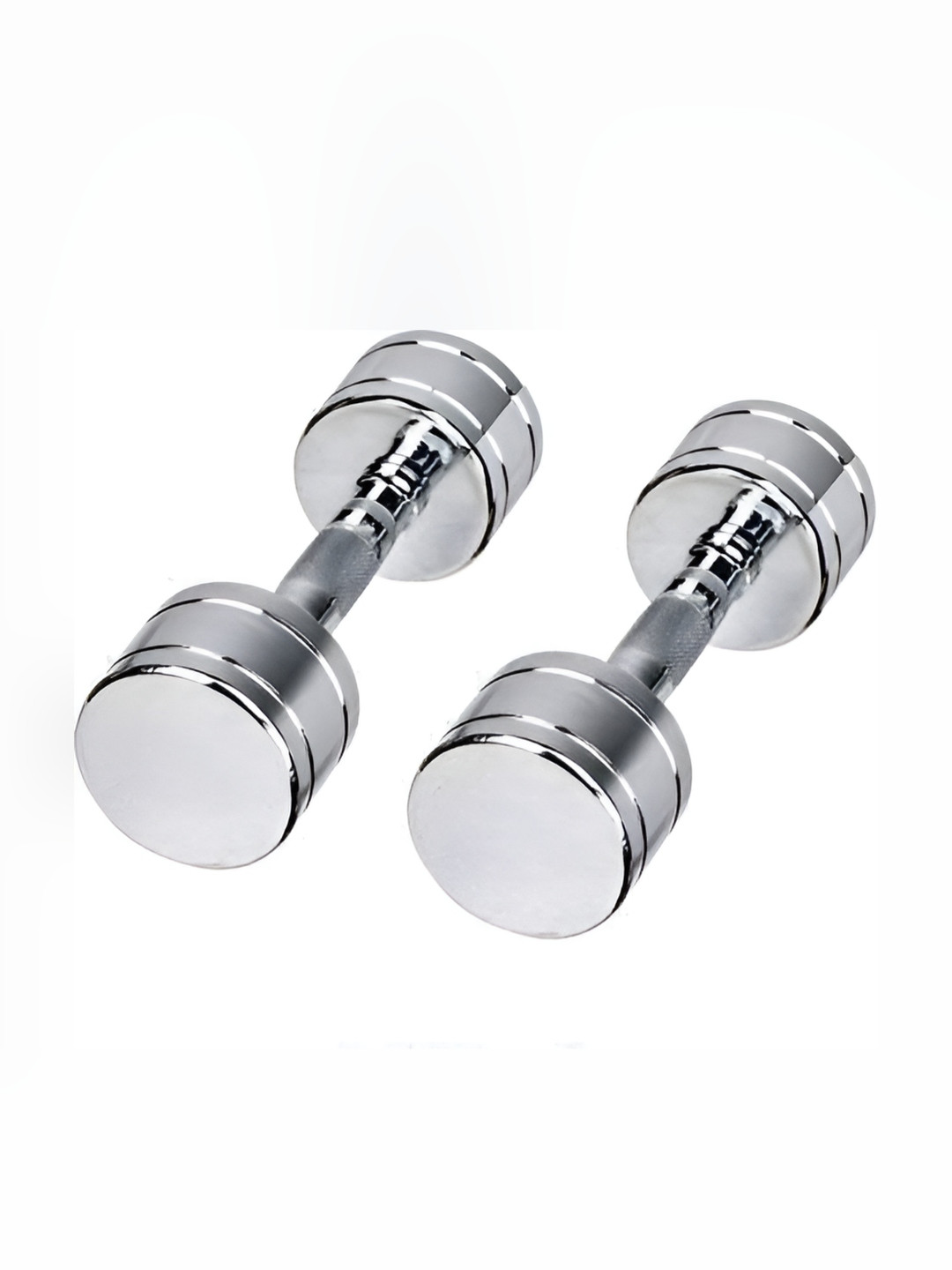 HackerX Set Of 2 Chrome Finish Steel Dumbbells  6 kg Each
