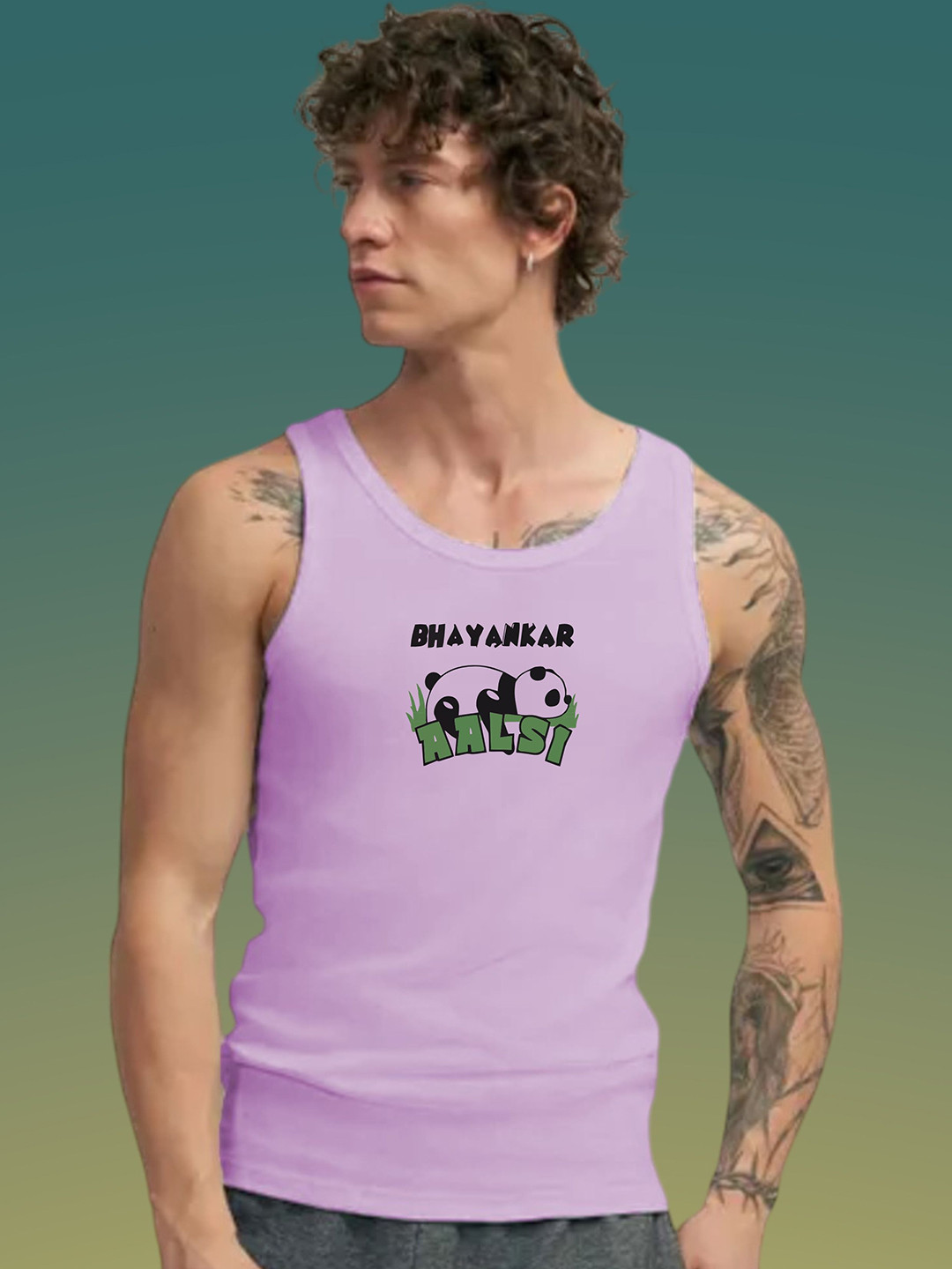 Uniplanet store Printed Cotton Innerwear Vests UVM-ALSI-PRPL-S