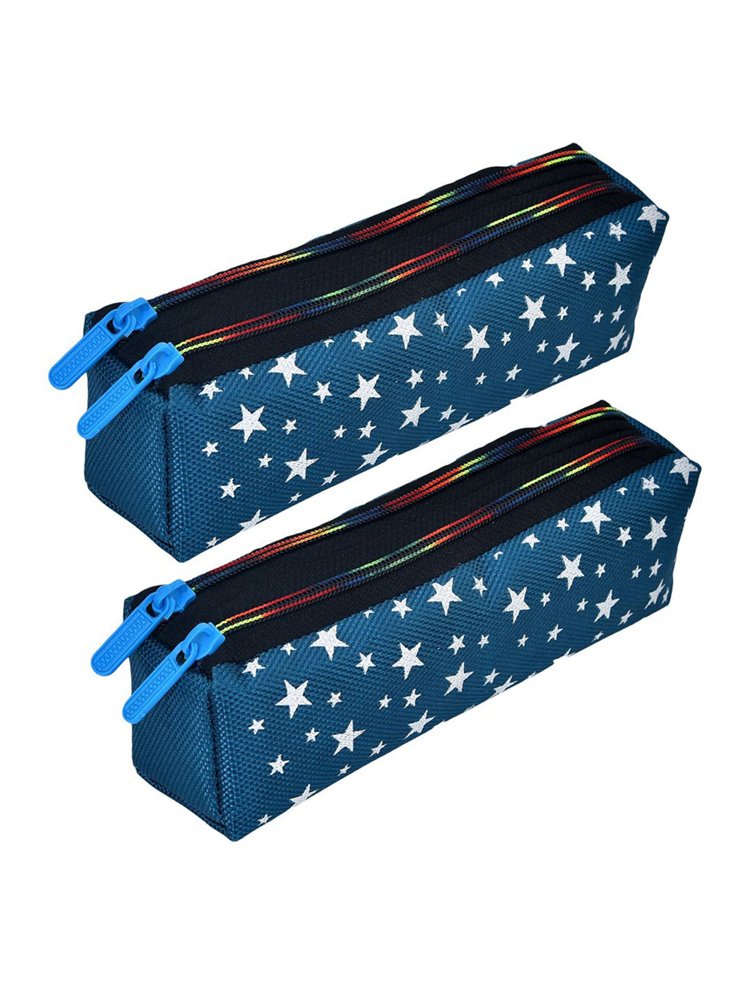 Kuber Industries Set of 2 Star Self Design Pencil Utility Pouchs