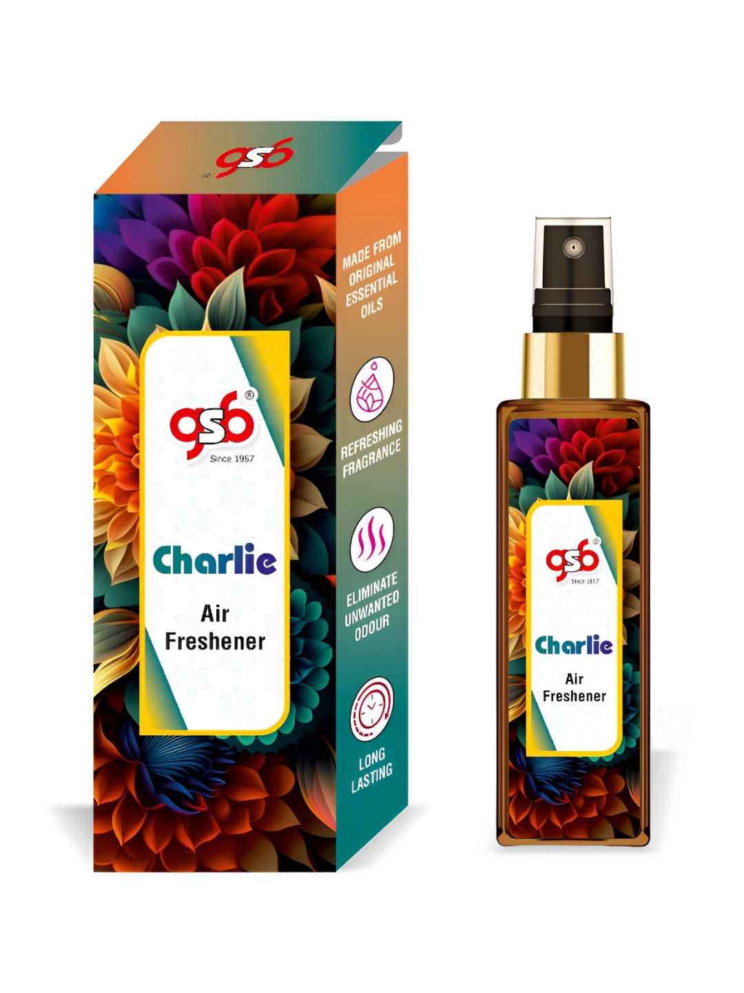 GSB Charlie Green And White Long Lasting Natural Air Freshener- 100 ml