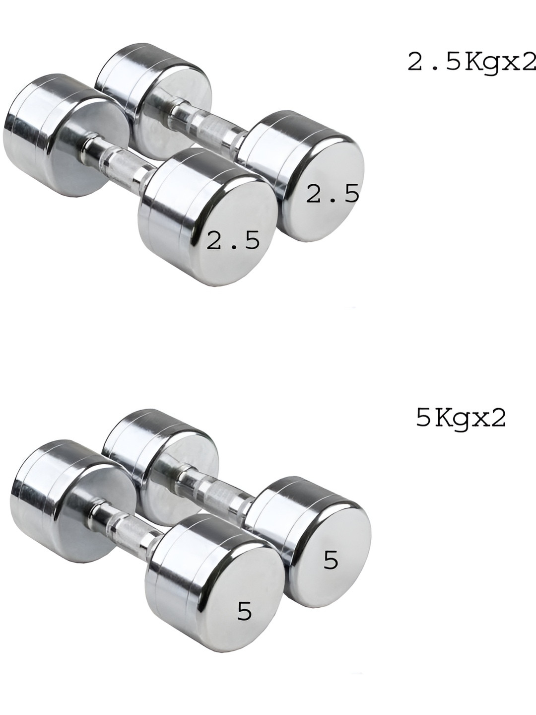 HackerX Set Of 4 Fixed Weight Dumbbell - 2.5 & 5Kg Each