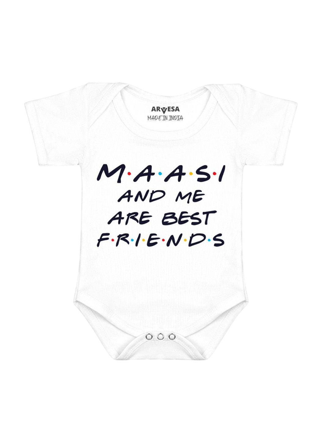 Arvesa Infants Kids Maasi & Me Are Best Friend Printed Cotton Bodysuit