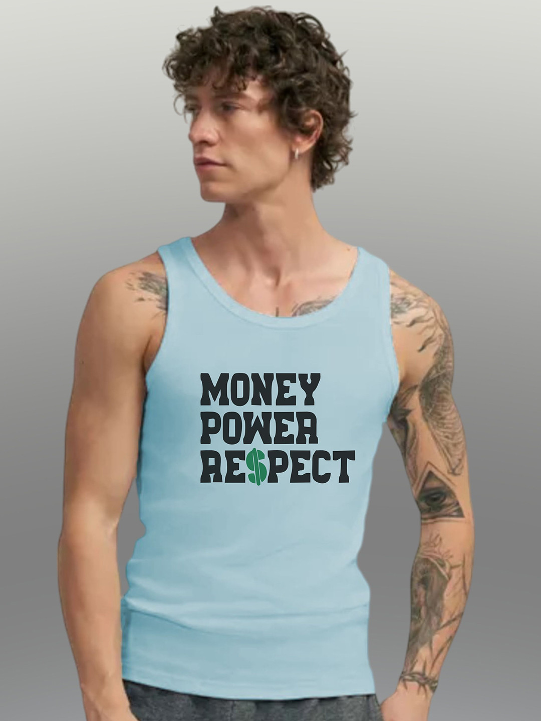 Uniplanet store Printed Cotton Innerwear Vests UVM-MNY-PWR-SKBL-S