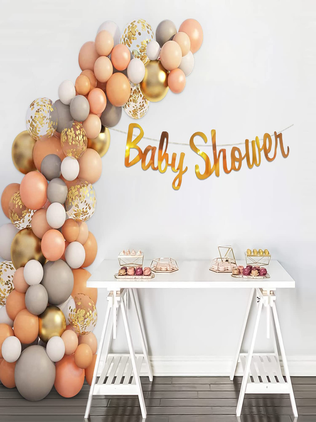 Special You 65Pcs Peach-Colored & White Baby Shower Decor