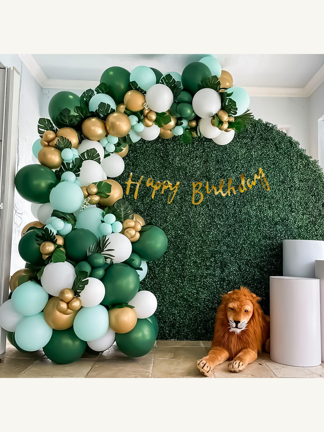Special You Gold Toned & Green 68 Pieces Birthday Decor