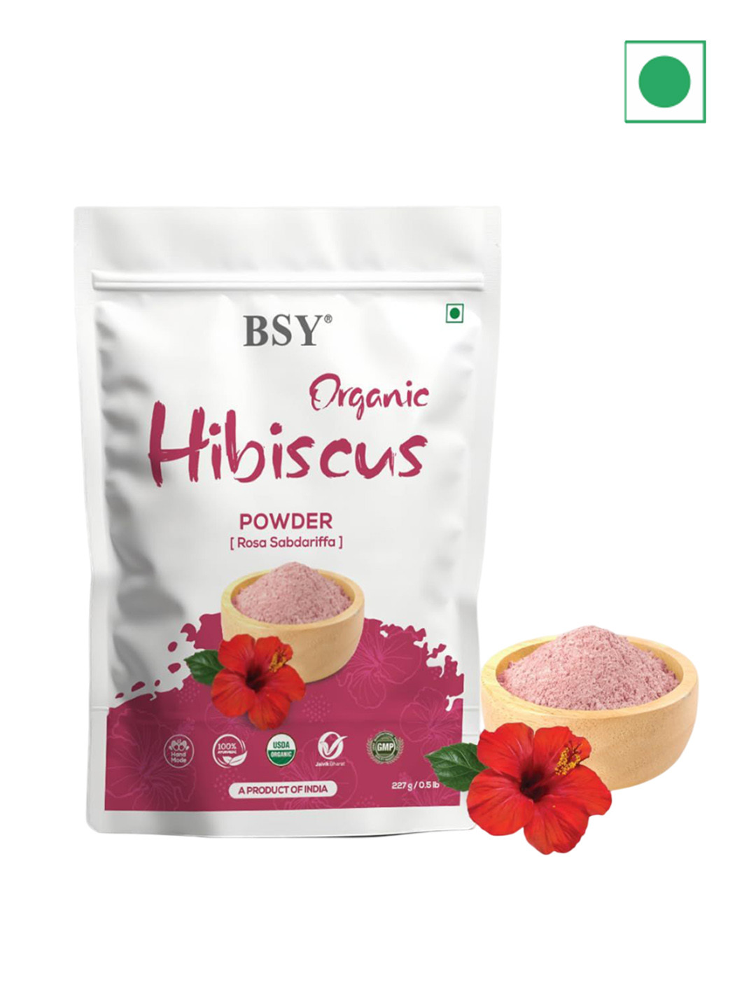 PRIIS BSY Organic Hibiscus Mask Powder For Hair & Skin - 227 g