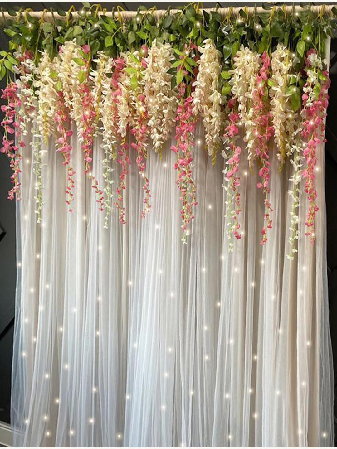 Special You Gold-Toned 12 Pieces White & Pink Backdrop Decor